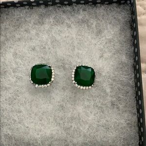 Emerald stud earrings